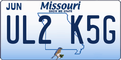 MO license plate UL2K5G