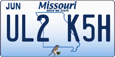 MO license plate UL2K5H