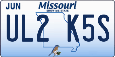 MO license plate UL2K5S
