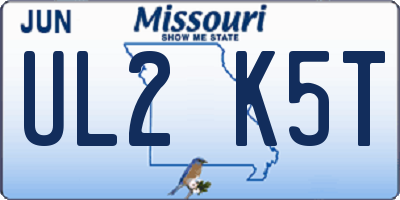 MO license plate UL2K5T