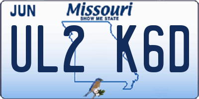 MO license plate UL2K6D