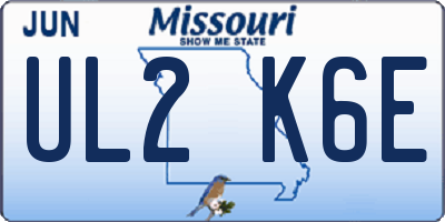MO license plate UL2K6E