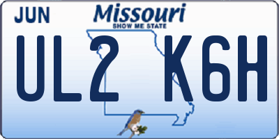 MO license plate UL2K6H
