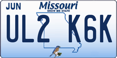 MO license plate UL2K6K
