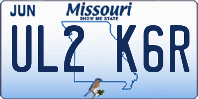 MO license plate UL2K6R
