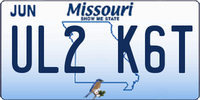 MO license plate UL2K6T