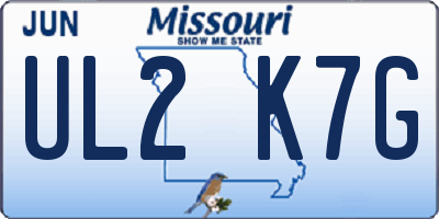 MO license plate UL2K7G