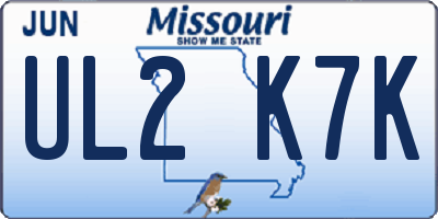 MO license plate UL2K7K