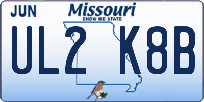 MO license plate UL2K8B