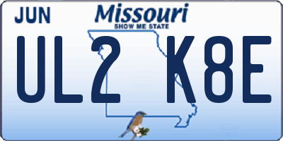 MO license plate UL2K8E