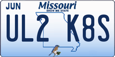 MO license plate UL2K8S