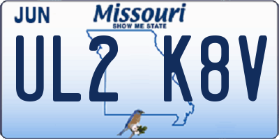 MO license plate UL2K8V