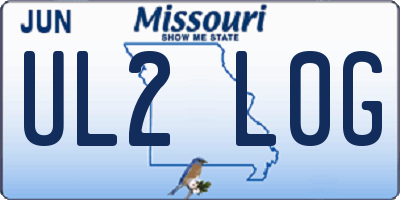 MO license plate UL2L0G