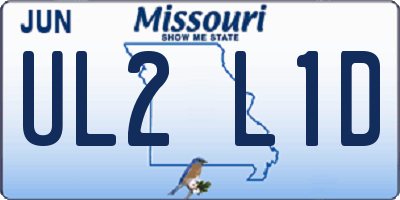 MO license plate UL2L1D