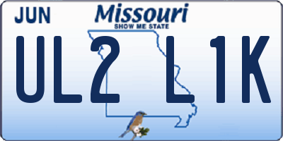 MO license plate UL2L1K