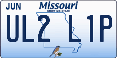 MO license plate UL2L1P