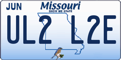 MO license plate UL2L2E
