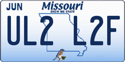 MO license plate UL2L2F