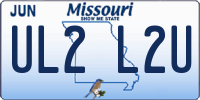 MO license plate UL2L2U