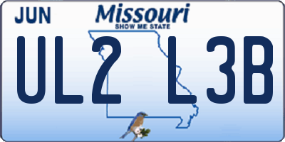 MO license plate UL2L3B
