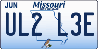 MO license plate UL2L3E