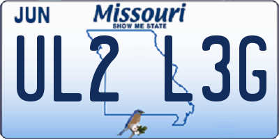 MO license plate UL2L3G