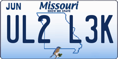 MO license plate UL2L3K