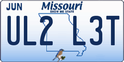 MO license plate UL2L3T