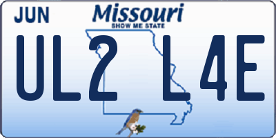 MO license plate UL2L4E