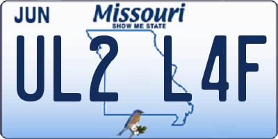 MO license plate UL2L4F
