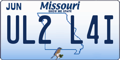 MO license plate UL2L4I