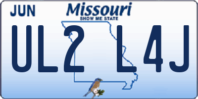 MO license plate UL2L4J