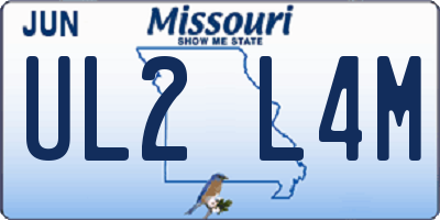 MO license plate UL2L4M