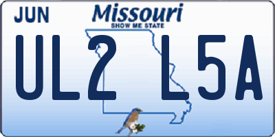MO license plate UL2L5A