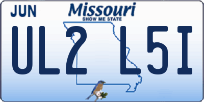 MO license plate UL2L5I