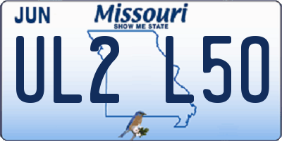 MO license plate UL2L5O