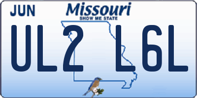 MO license plate UL2L6L