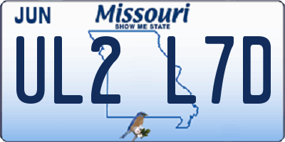 MO license plate UL2L7D