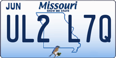 MO license plate UL2L7Q