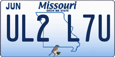 MO license plate UL2L7U