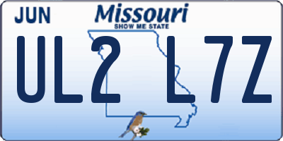 MO license plate UL2L7Z