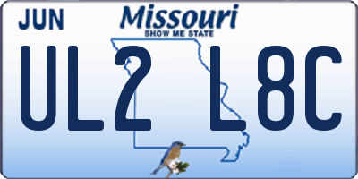 MO license plate UL2L8C