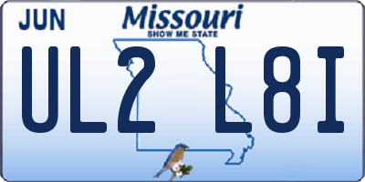 MO license plate UL2L8I