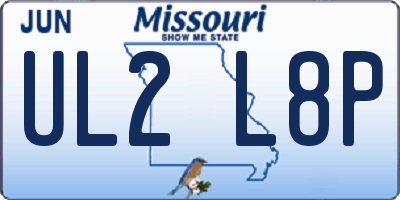 MO license plate UL2L8P