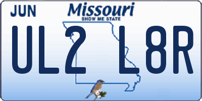 MO license plate UL2L8R
