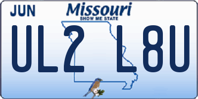 MO license plate UL2L8U
