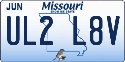 MO license plate UL2L8V