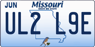 MO license plate UL2L9E