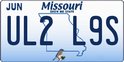 MO license plate UL2L9S