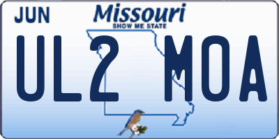 MO license plate UL2M0A